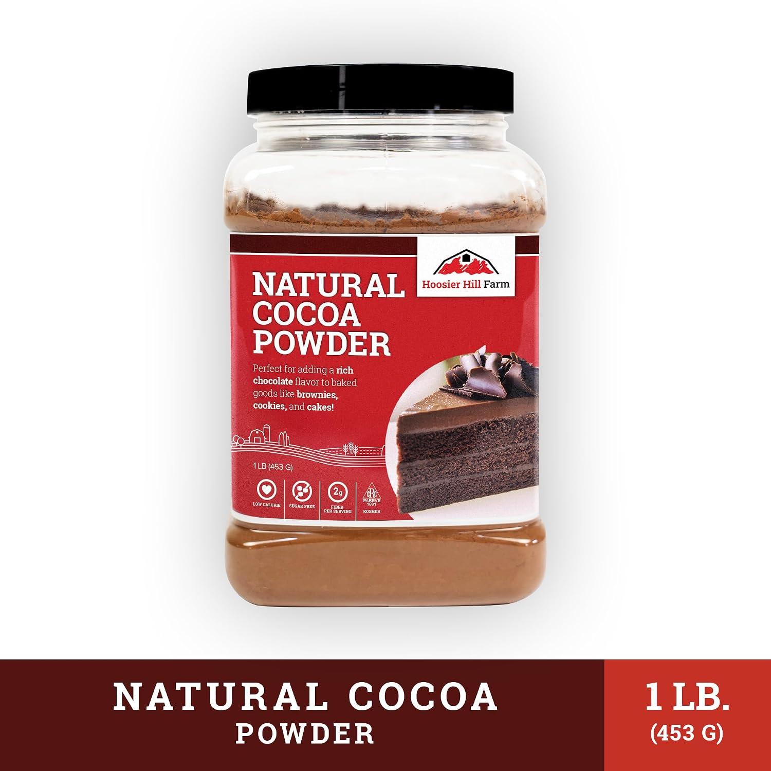 Hoosier Hill Farm Natural Cocoa Powder, Unsweetened, 1LB (Pack of 1)