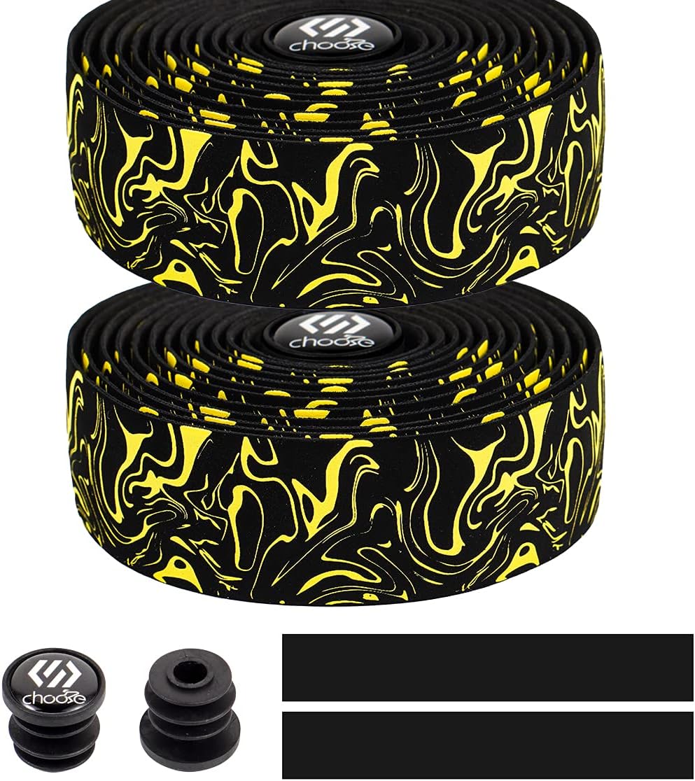Chooee Road Bike Handlebar Tape,2PCS Bicycle Bar Tape,Red/Blue/Green/Yellow/Orange/Purple/Silver/Black