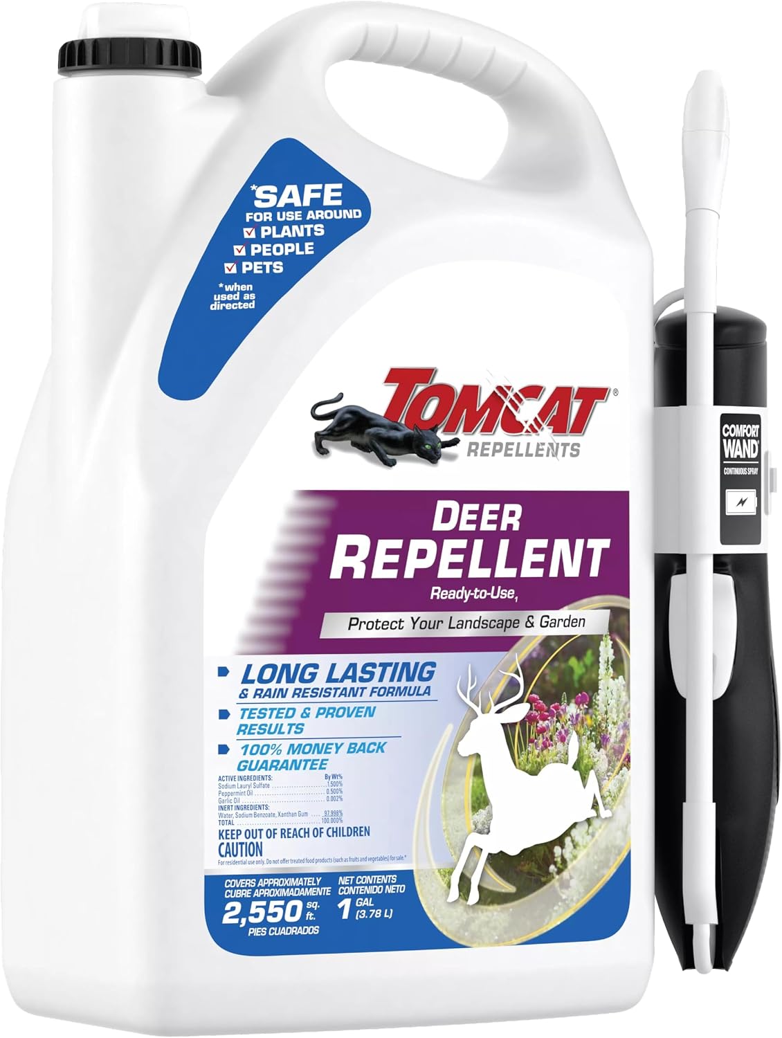 Tomcat Repellents Deer Repellent, 1 gal. | Also Repels Rabbits, Ready-to-Use, Protects Landscapes and Gardens, Contains Essential Oils