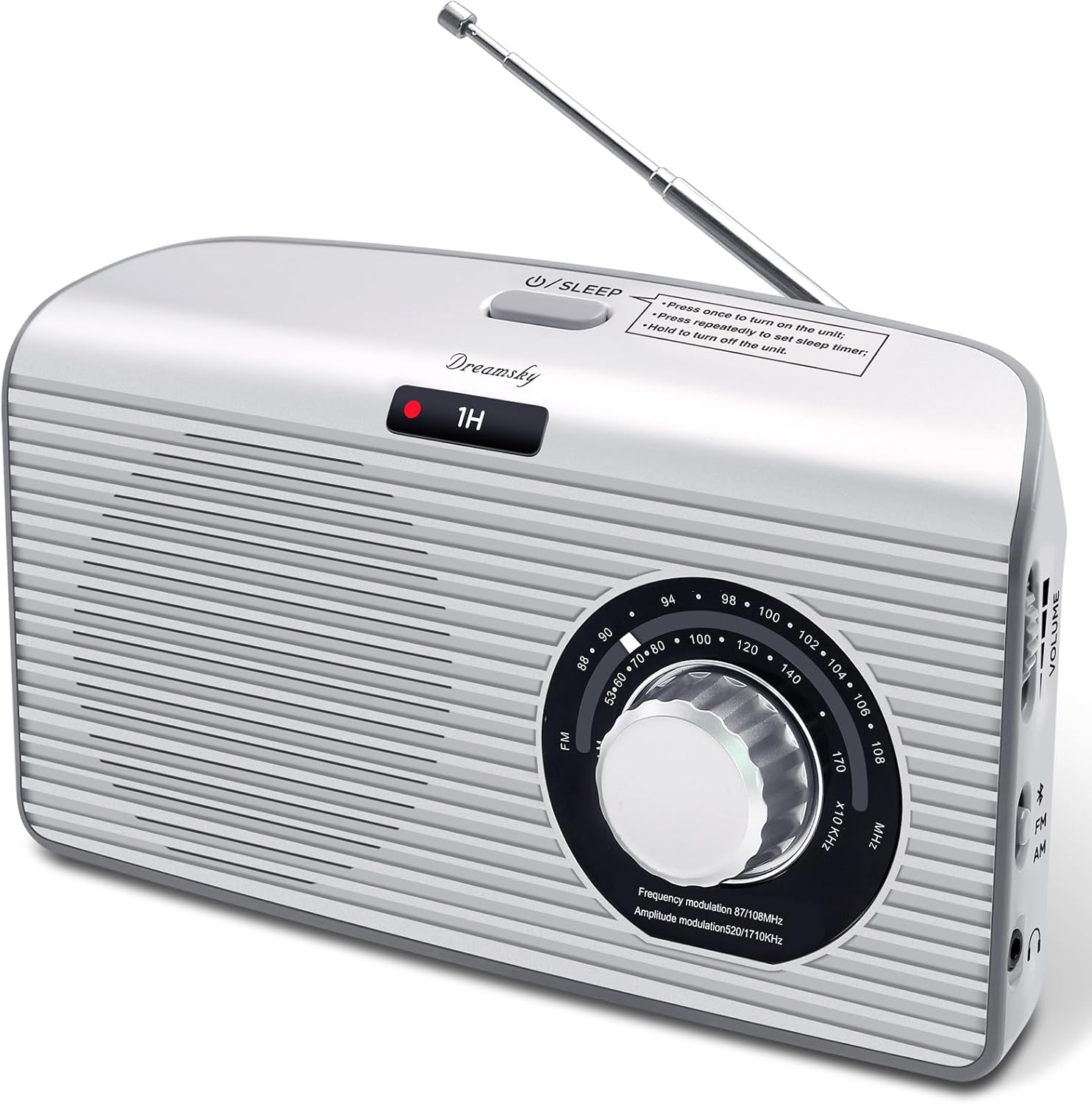 DreamSky AM FM Portable Radio Plug in Wall or Battery Operated