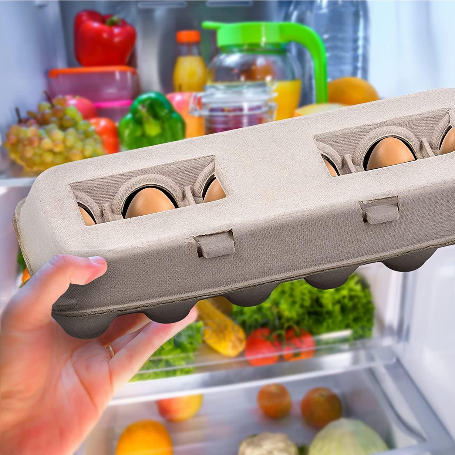 MT Products Blank Natural Pulp Egg Cartons Holds Up to Twelve Eggs 11.50" x 4.2" x 1.25" - Perfect for Chicken Farm (Pack of 15) - Made in the USA