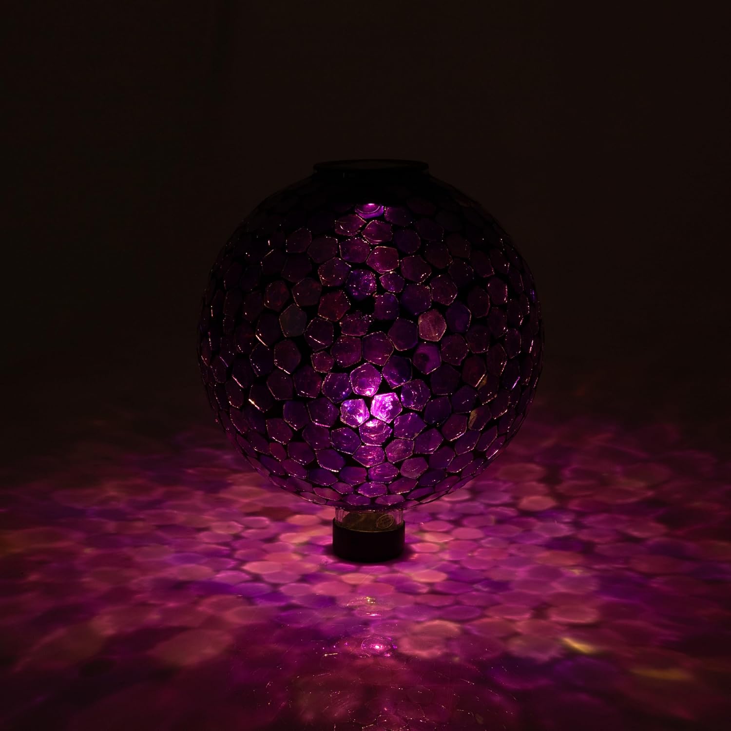 Sunnydaze Solar Gazing Ball for Garden, Mosaic Cool Blooms