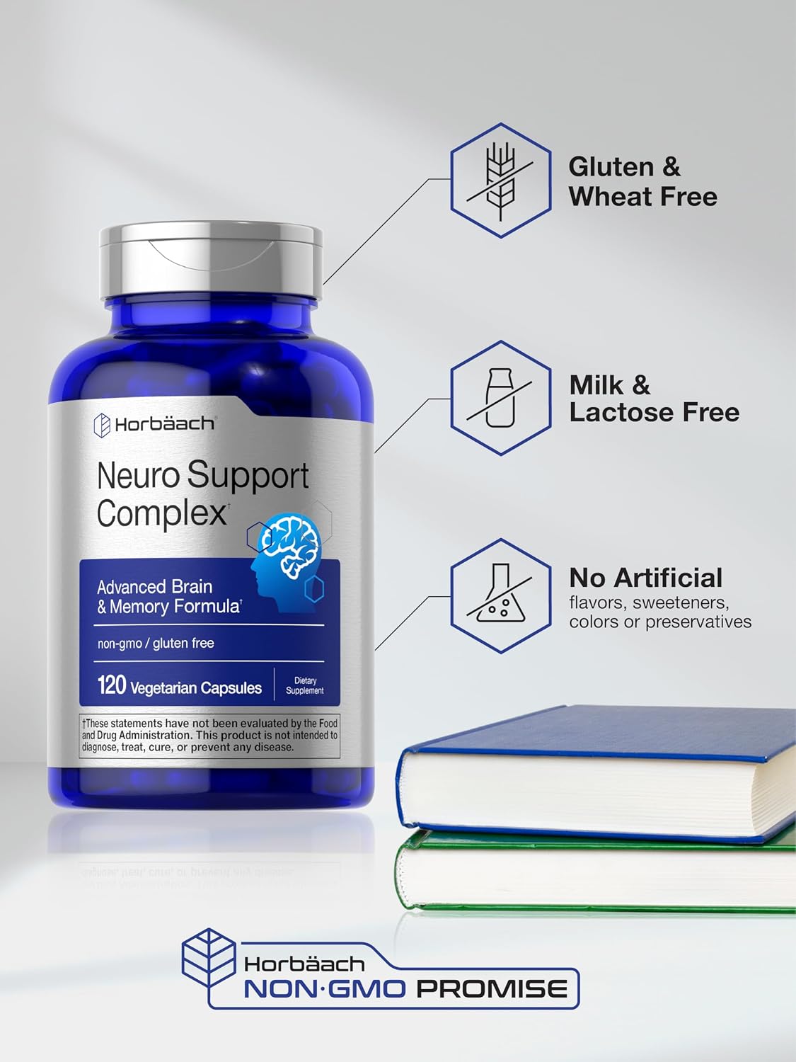 Horbäach Brain Supplement | 120 Capsules | with Phosphatidylserine & DMAE