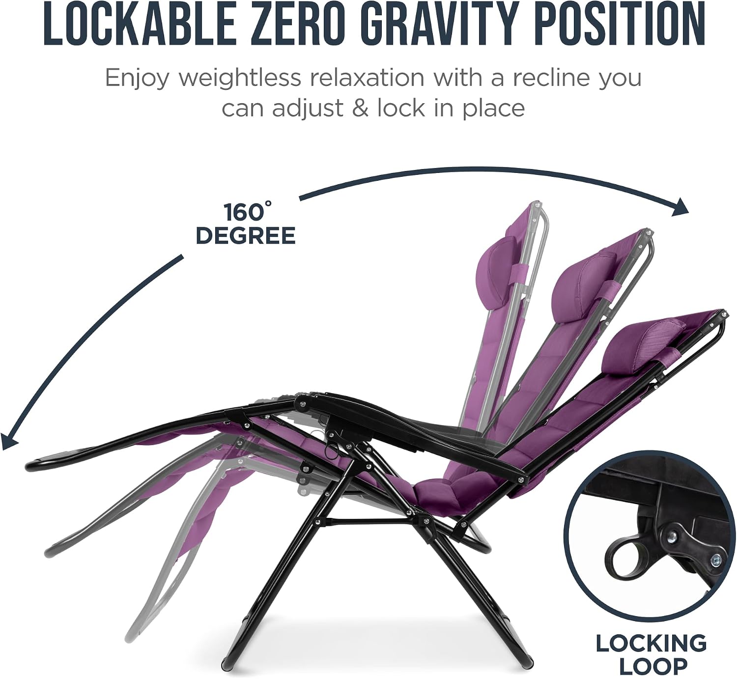 Best Choice Products Oversized Padded Zero Gravity Chair, Folding Outdoor Patio Recliner, XL Anti Gravity Lounger for Backyard w/Headrest, Cup Holder