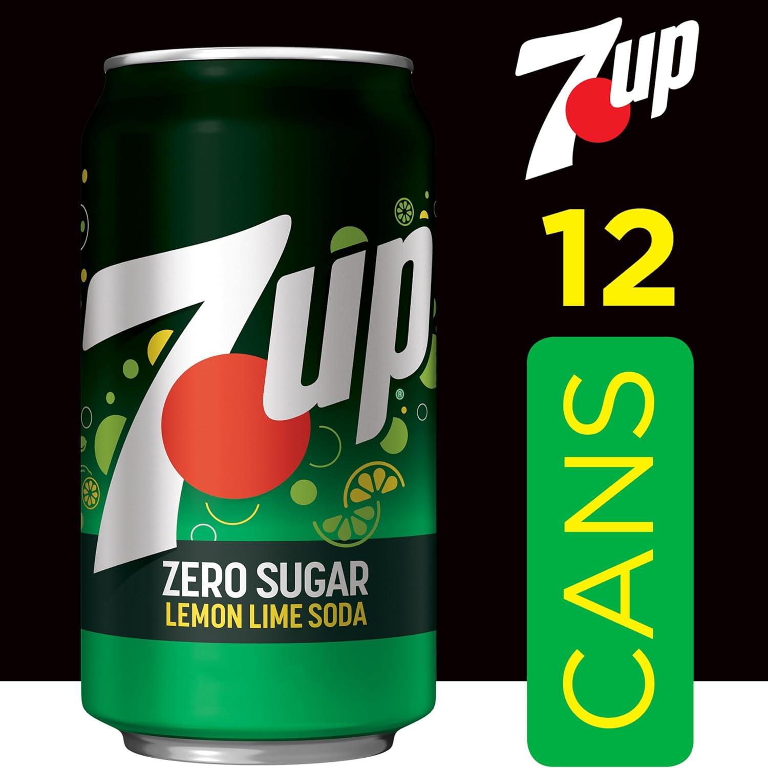 Zero Sugar 7-Up Soda, 12 Oz., Pack of 12