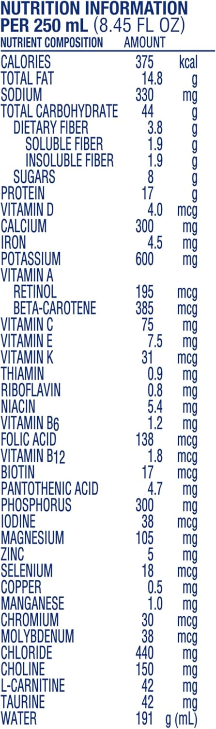 Isosource Complete Nutrition, 1.5 Calorically Dense Formula with Fiber (1.5 kcal/mL), Tube Feeding Formula, Unflavored, 8.45 Fl Oz, Pack of 24