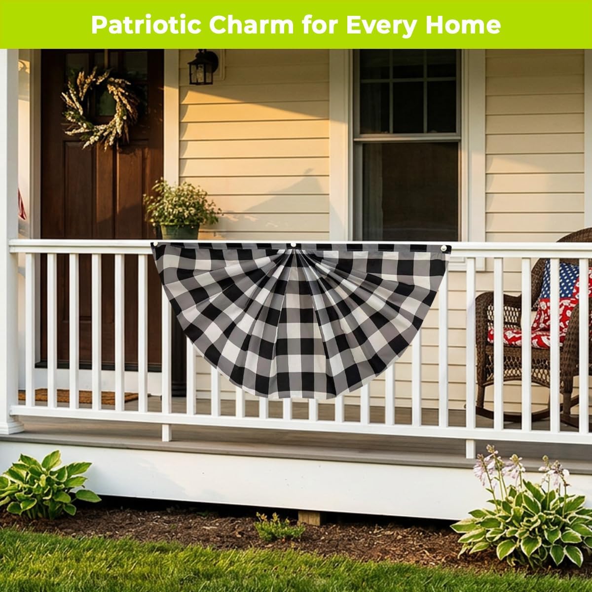 Briarwood Lane 4th of July Bunting 48" X 24 Tea Stained Patriotic For 4th of July Bunting