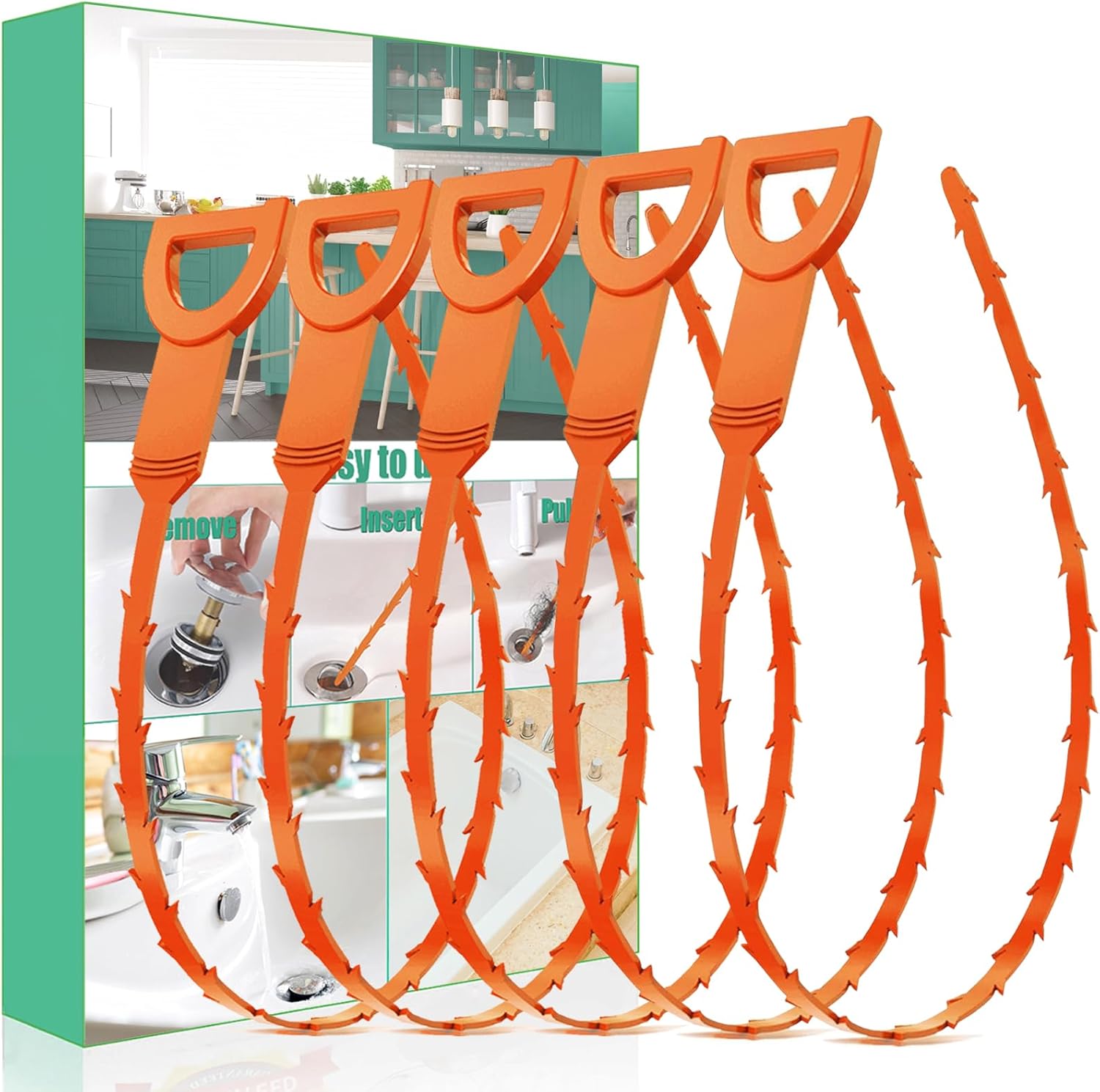 Drain Snake Hair Drain Clog Remover - 3 Pack Shower Sink Unclogger Tool
