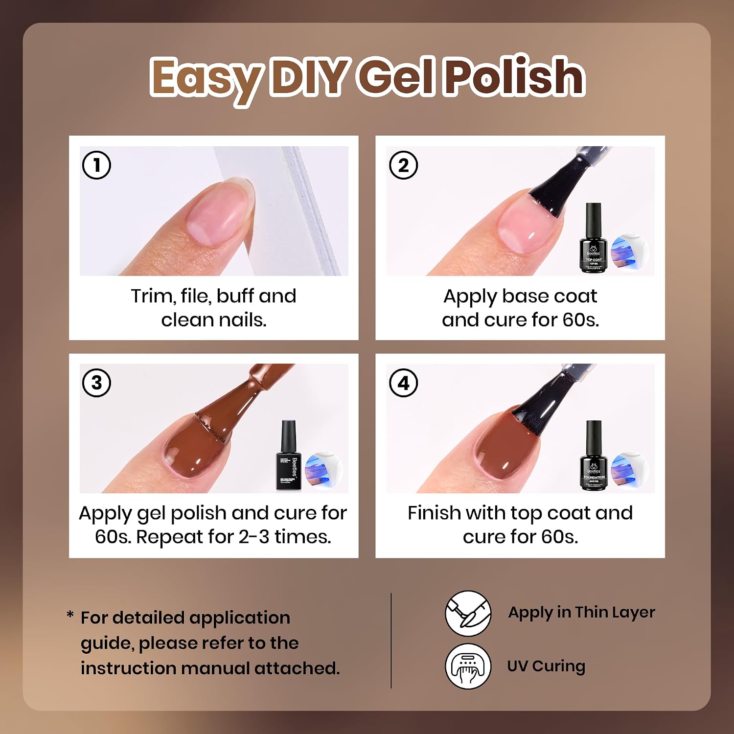 Beetles Green Gel Polish Set, 6 Colors Misty Forest Collection