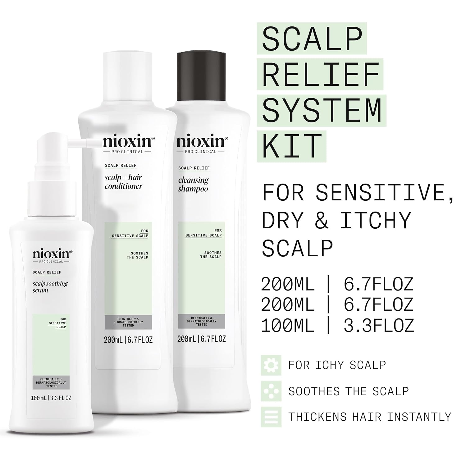 NIOXIN Scalp Relief System Kit | Soothes, Hydrates & Thickens Hair