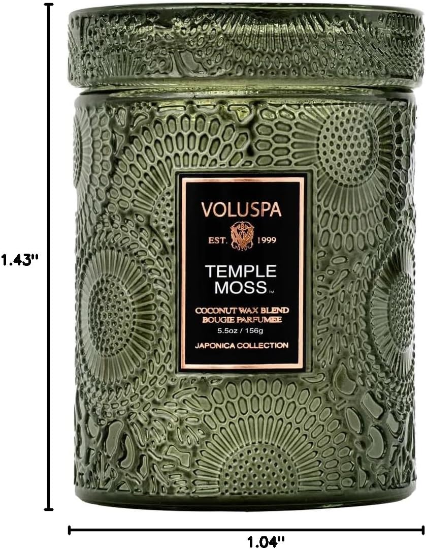 Voluspa Baltic Amber, Small Candle Jar, 5.5 oz, 50 Hour Burn Time, Coconut Wax for Clean Burning, Handcrafted in the USA
