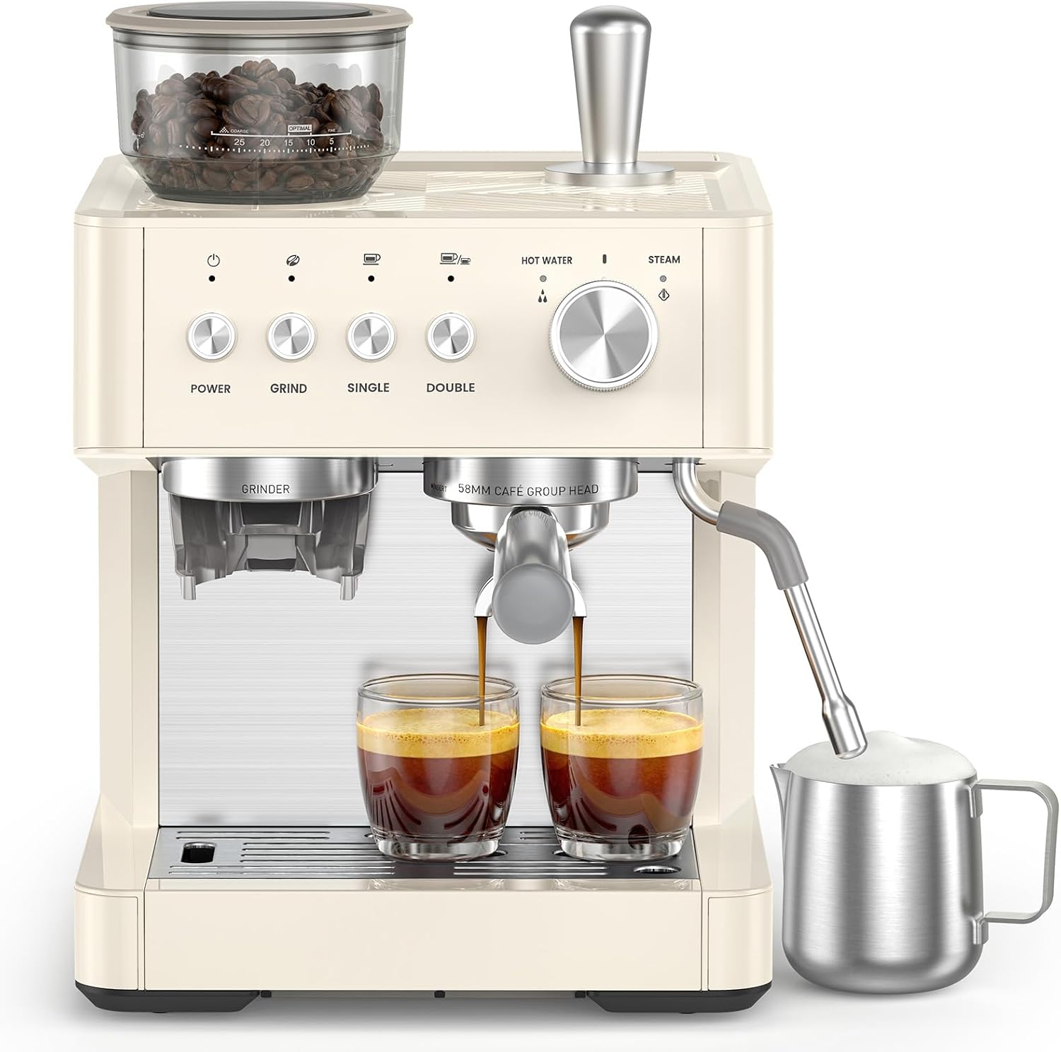 COWSAR 15-Bar Expresso Coffee Machines, Commercial Espresso Machine with Grinder