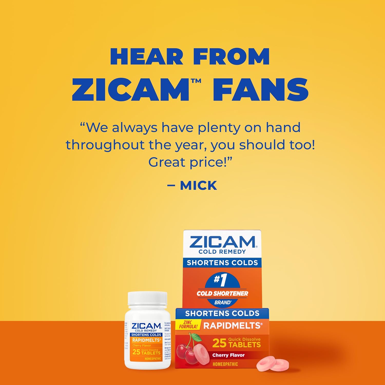 Zicam Cold Remedy RapidMelts, Citrus, 25 Count