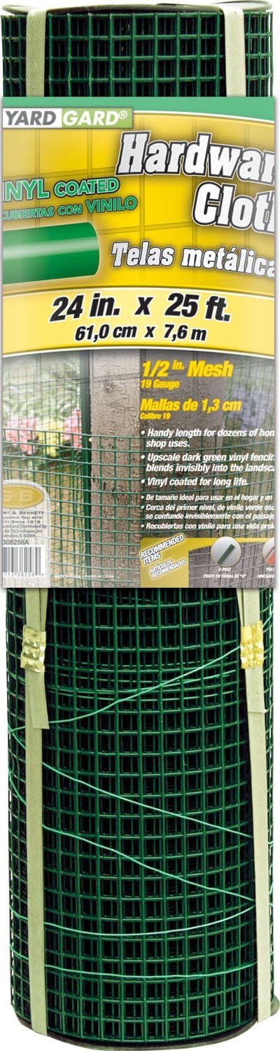YARDGARD 1/2 Inch Mesh Welded Wire Fence, Hardware Cloth, 19 Gauge Galvanized Steel For Garden Protection, Cage Fencing, Chicken and Rabbit Barriers, and Crafts, 36 Inches x 5 Feet