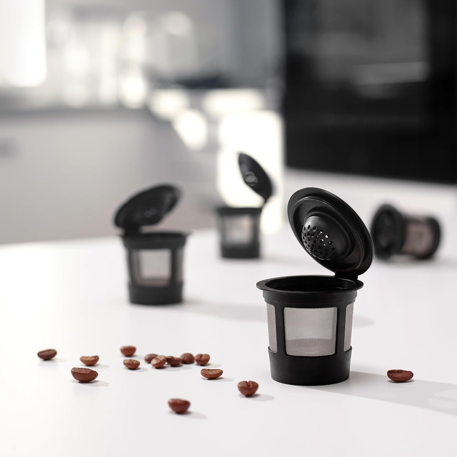 4 Reusable K Cups for Keurig Coffee Makers - BPA Free Universal Fit Purple Refillable Kcups Coffee Filters for 1.0 and 2.0 Keurig Brewers