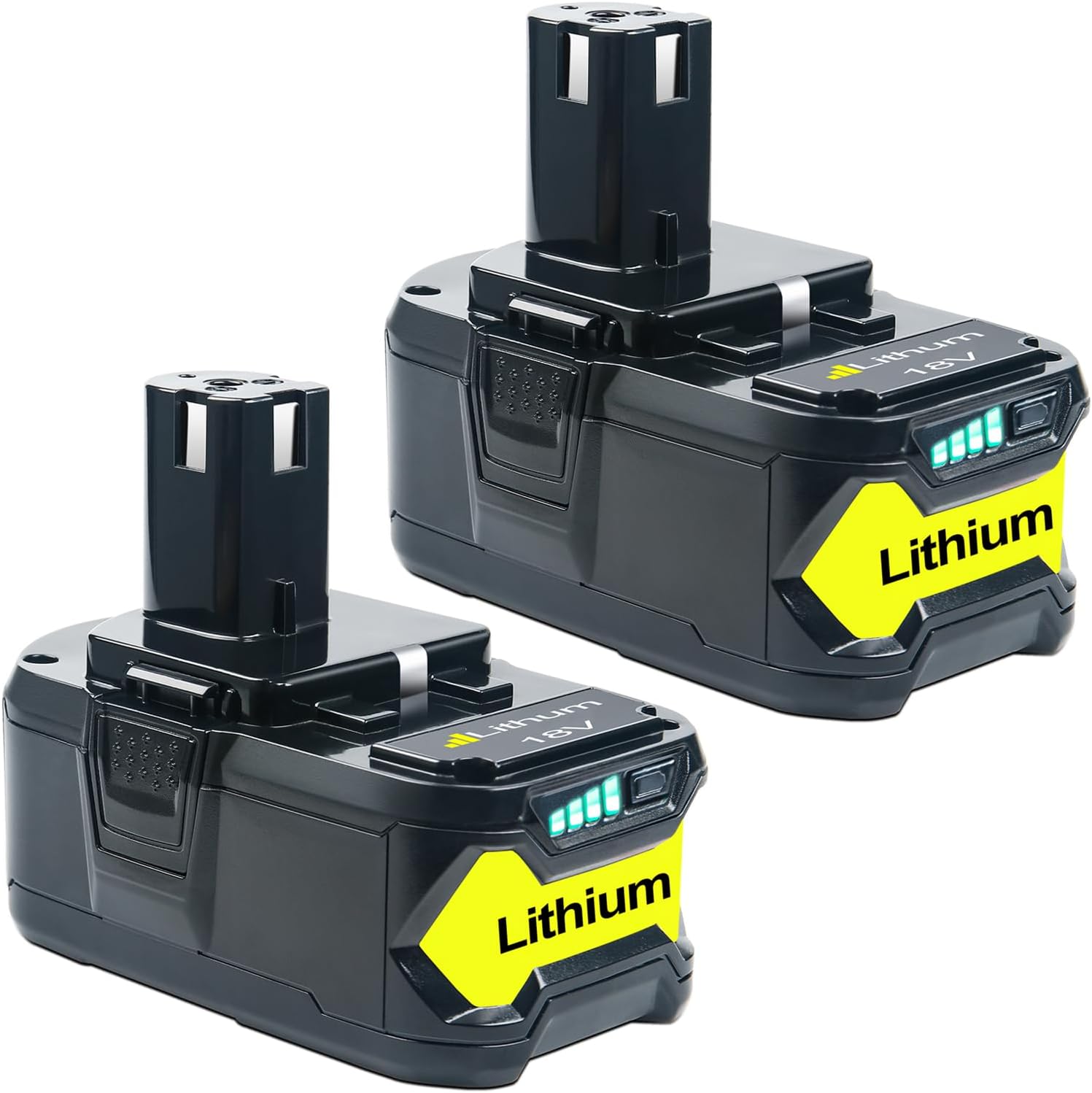 DTK Upgraded 2Packs P108 18V Battery Replacement for Ryobi 18V ONE+ Battery Fit P102 P103 P104 P105 P107 P109 P122 PBP002 PBP003 PBP004 PBP005