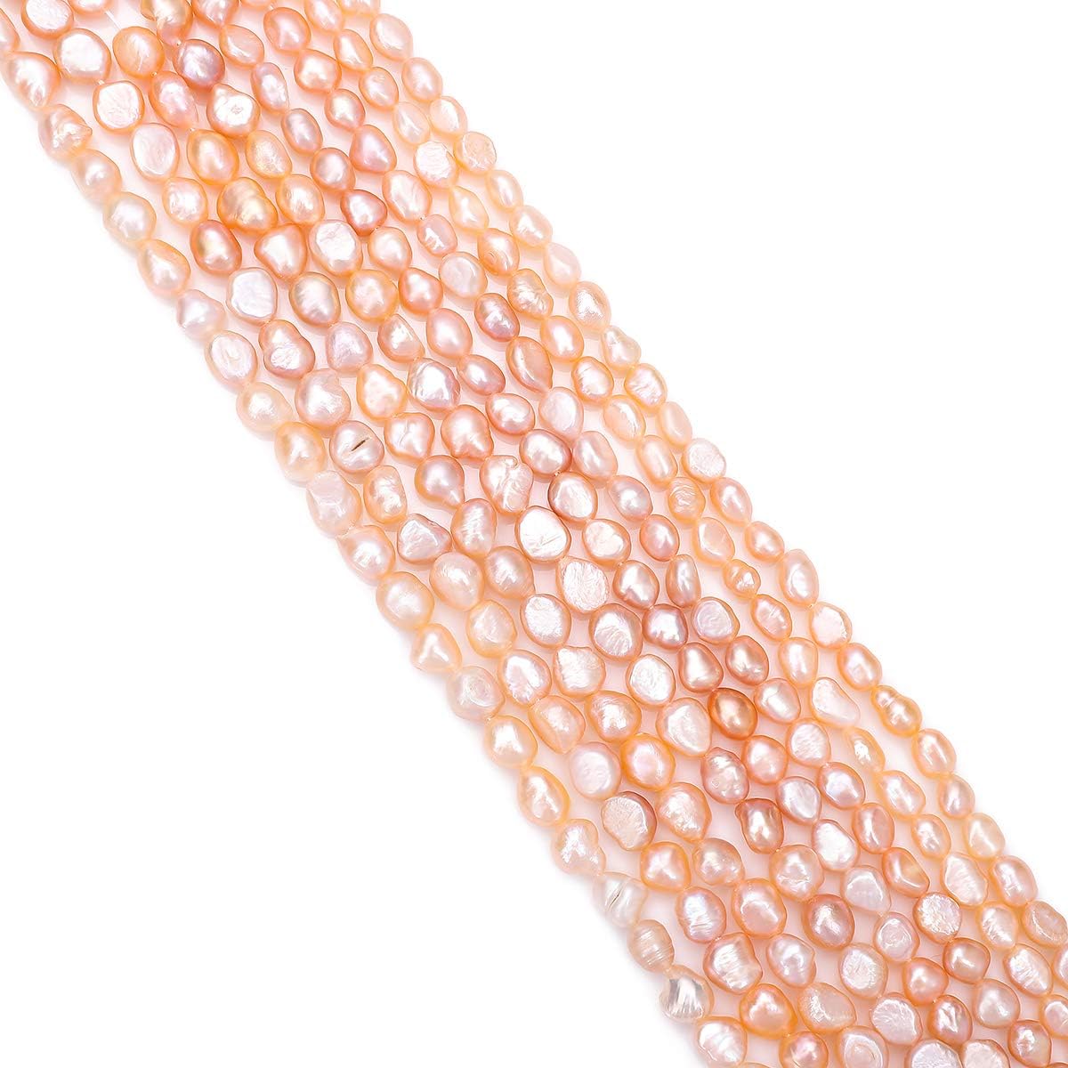 BEADIA Natural Pearl Beads Side Hole 7-8mm Purple Freshwater Cultured Loose Gemstone Beads for DIY Jewelry Making 13.8''/Strand