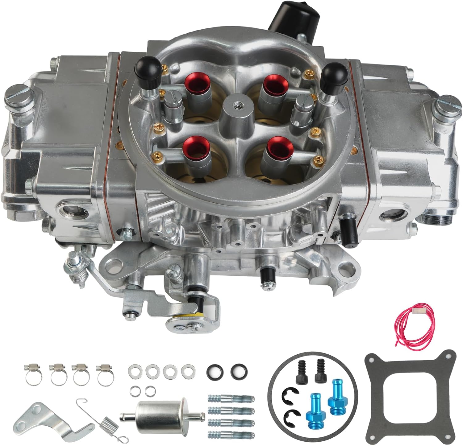 BR-67201 850CFM 4-Barrel Carburetor - 4150 Double Pumper Mechanical Secondary for Holley Quick Fuel Brawler Race Series - Square Bore No Choke Dual