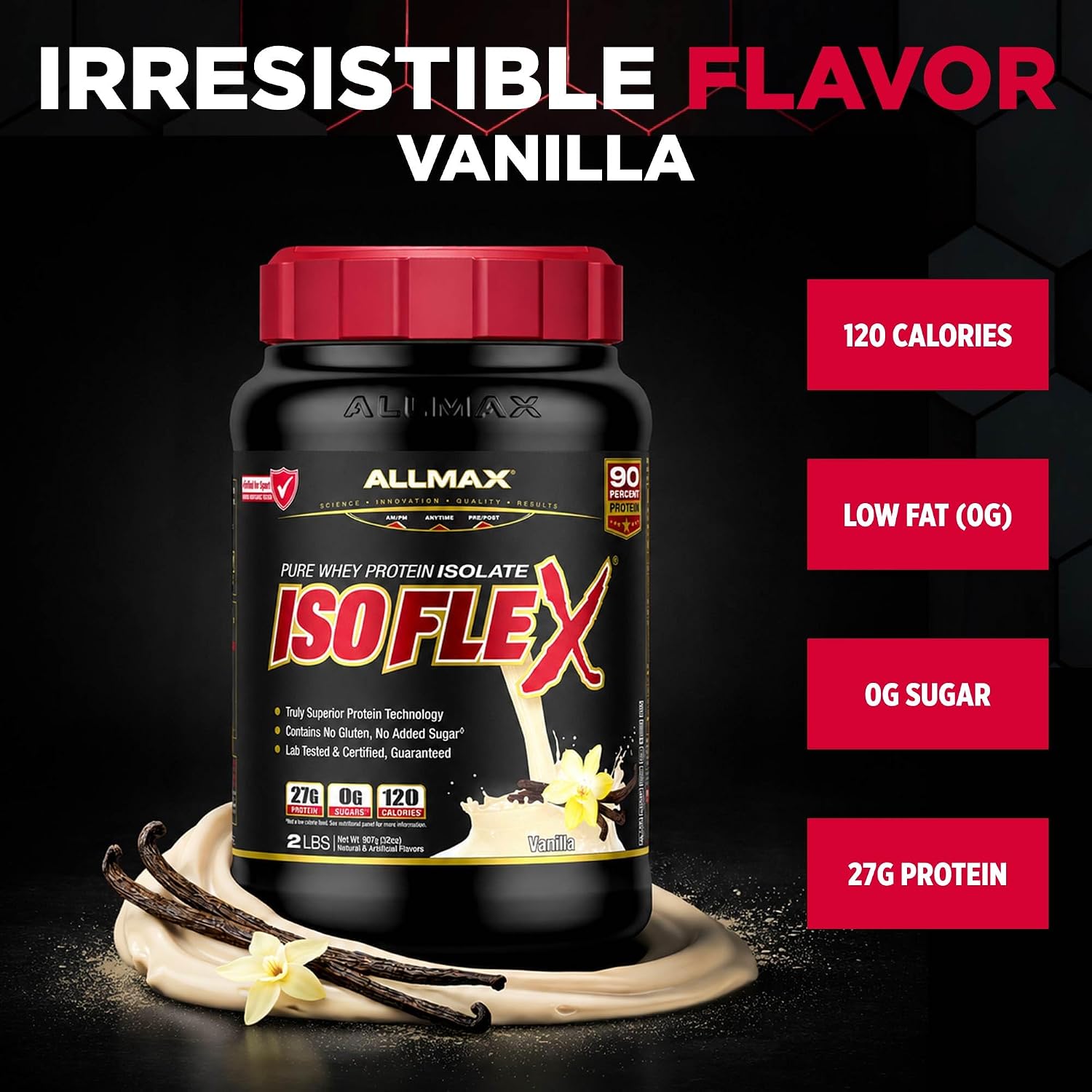 ALLMAX ISOFLEX Whey Protein Isolate, Chocolate Peanut Butter, 5 lb