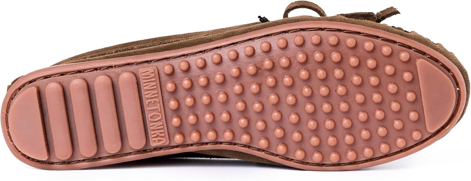 Minnetonka Women's Kilty Suede Hardsole Moccasin