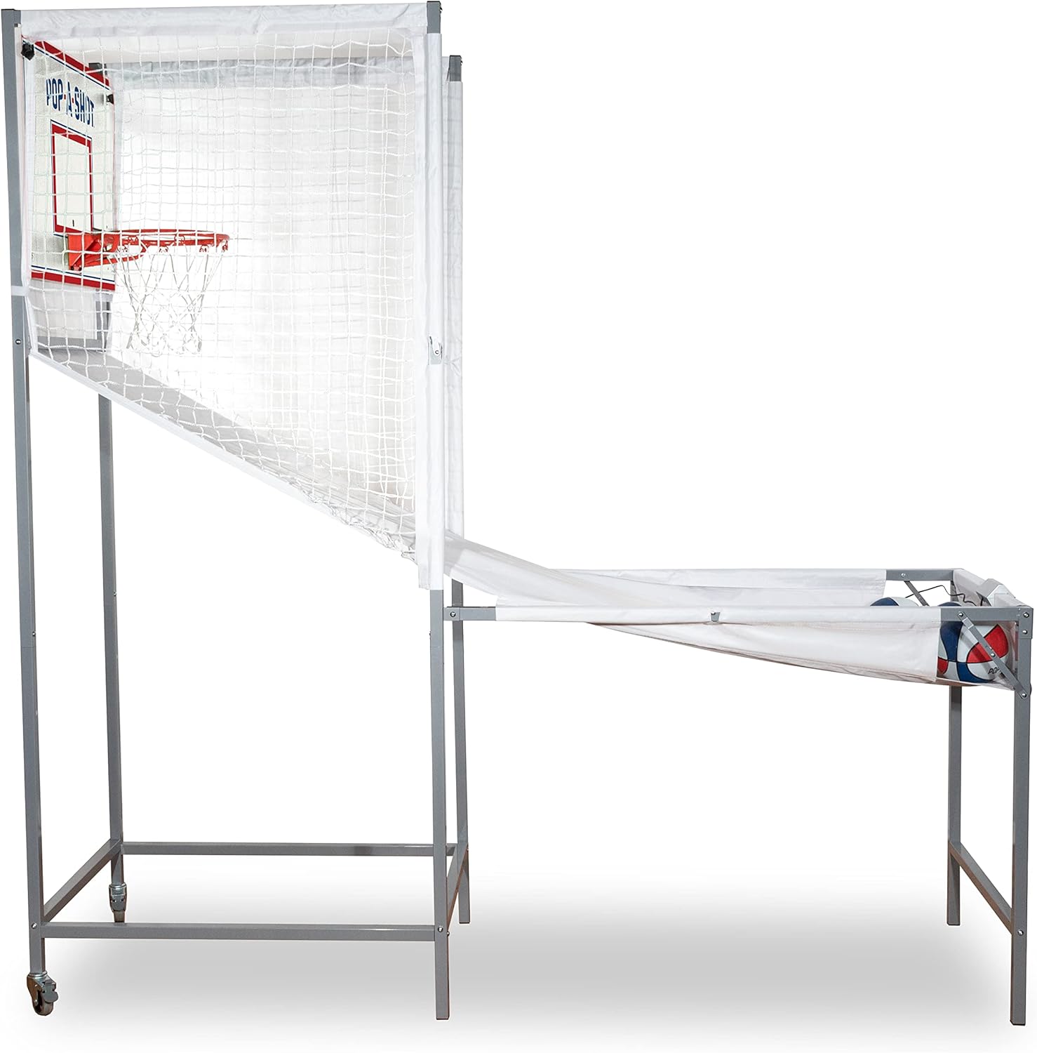 Pop-A-Shot Pro Single Shot | 1-Hoop Pro-Grade Electronic Arcade Basketball | Commercial-grade Arcade Basketball Game with 6 Game Modes, 4 Basketballs