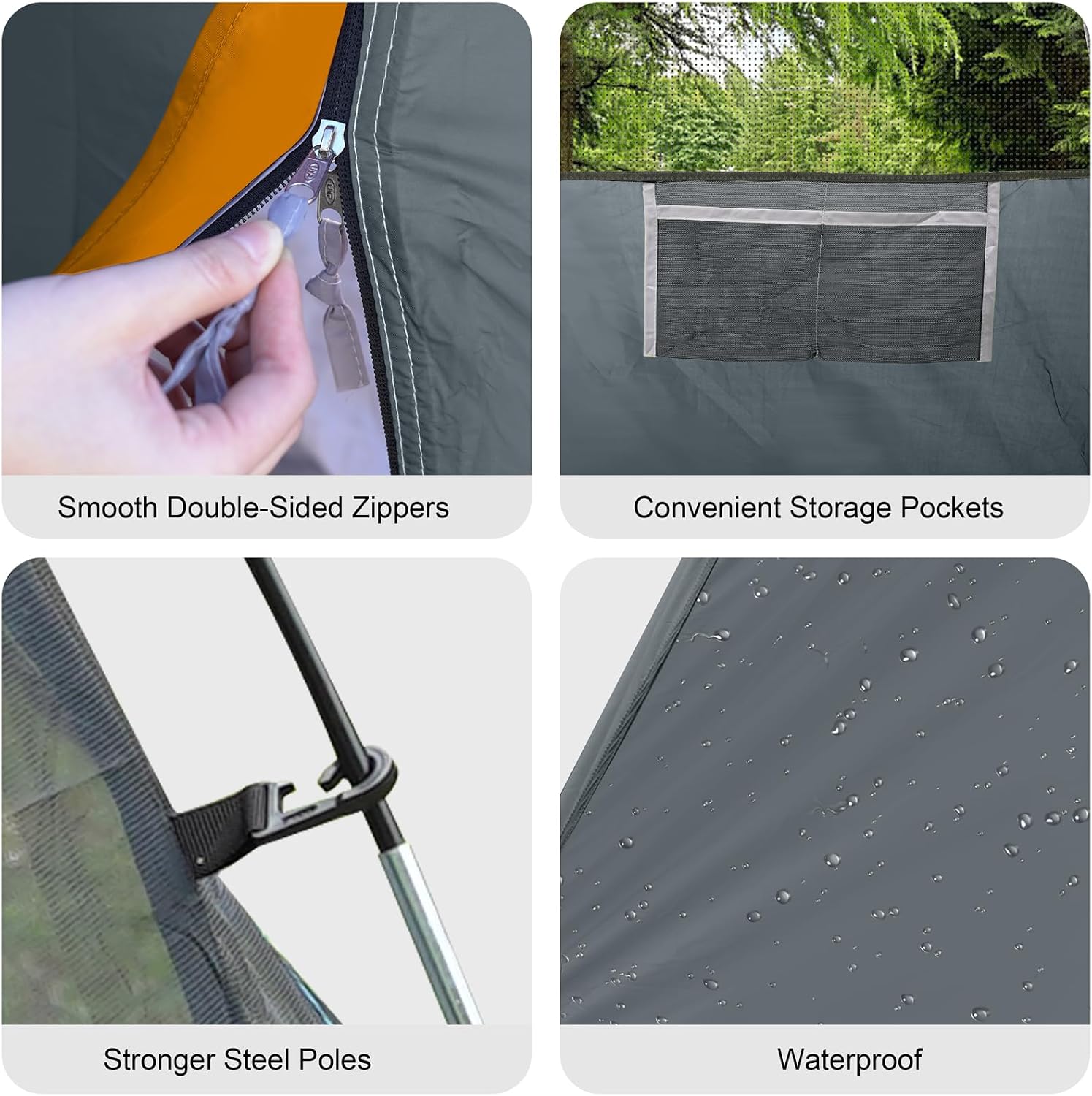 CAMPROS CP 3 Person Tent, Waterproof Dome Tents for Camping with Rainfly