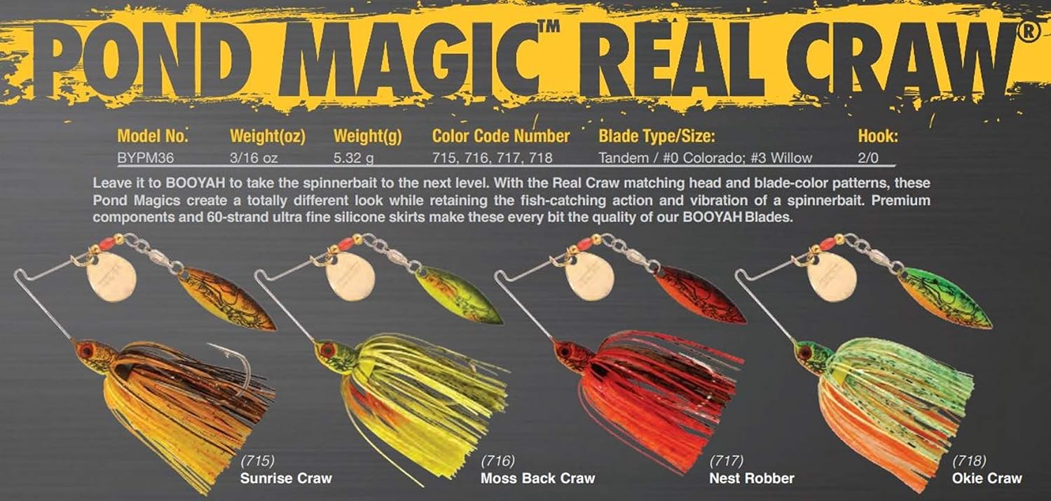 BOOYAH Pond Magic Small-Water Spinner-Bait Bass Fishing Lure