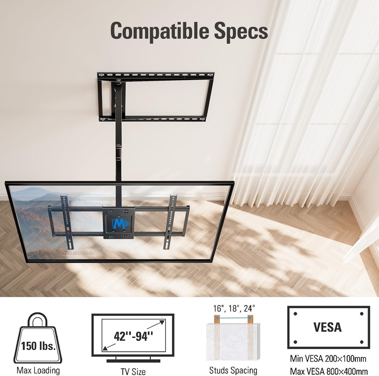 Mounting Dream Long Arm TV Wall Mount Full Motion TV Mount for 42-94" TVs