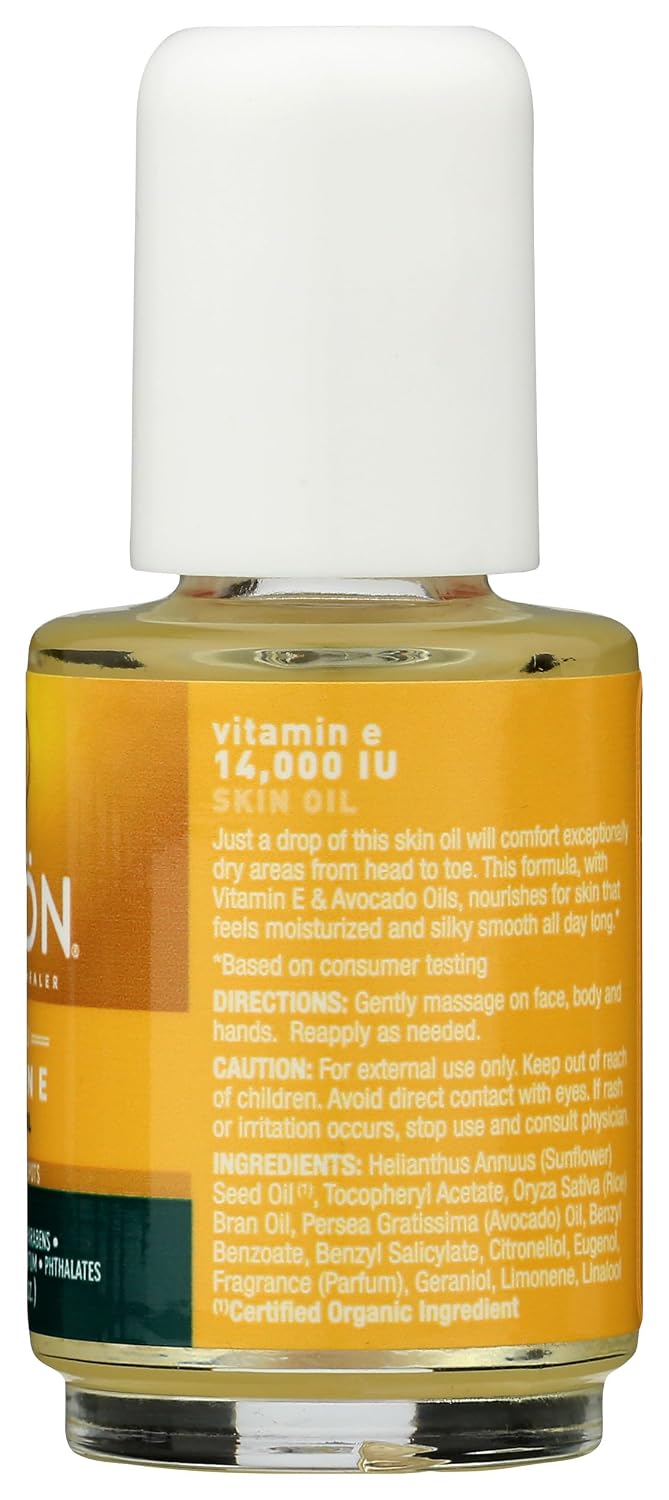 JASON Vitamin E 5,000 IU Moisturizing Body Oil, For Hair, Face, and Body, 4 Fluid Ounces