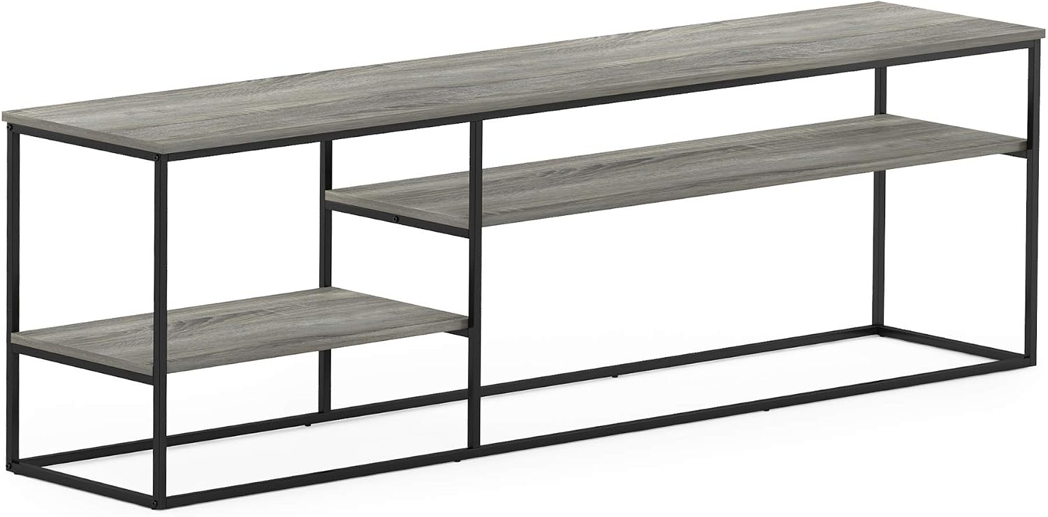 Furinno Moretti 3-Tier Metal Frame TV Stand, French Oak Grey
