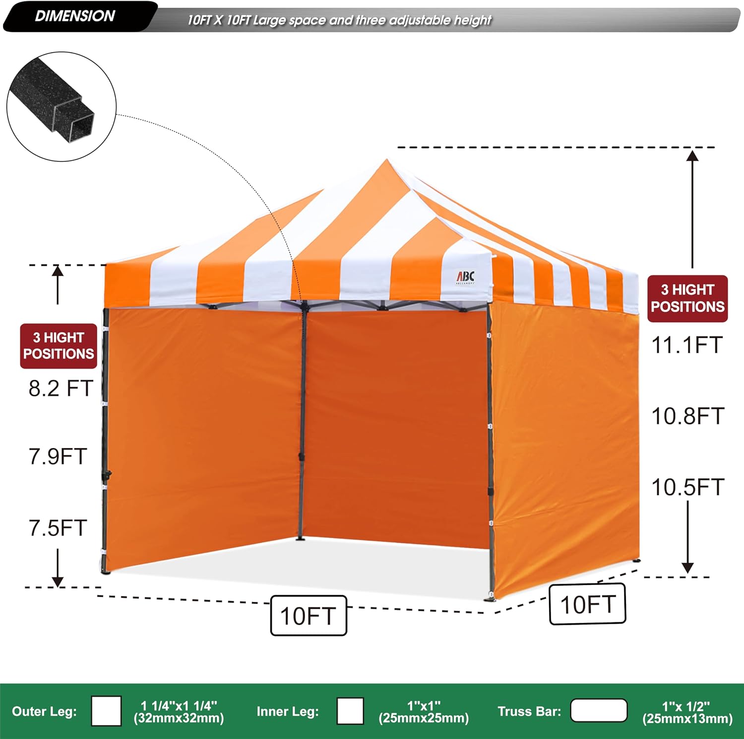 ABCCANOPY Heavy Duty Easy Pop up Canopy Tent with Sidewalls 10x20, Turquoise