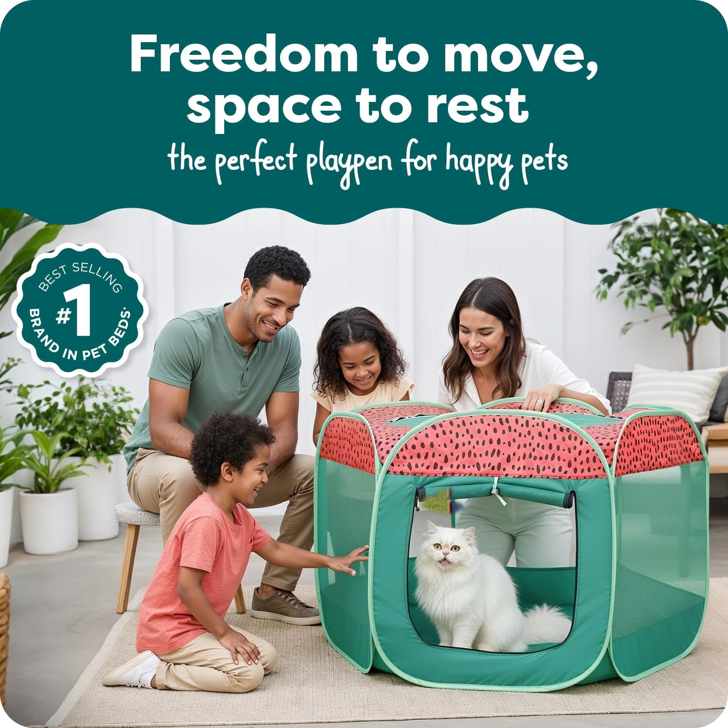 Furhaven Portable Dog Playpen Cat Tent, Pet playground,Kennel foldable indoor outdoor zippered puppy crate - Hunter Green, Medium