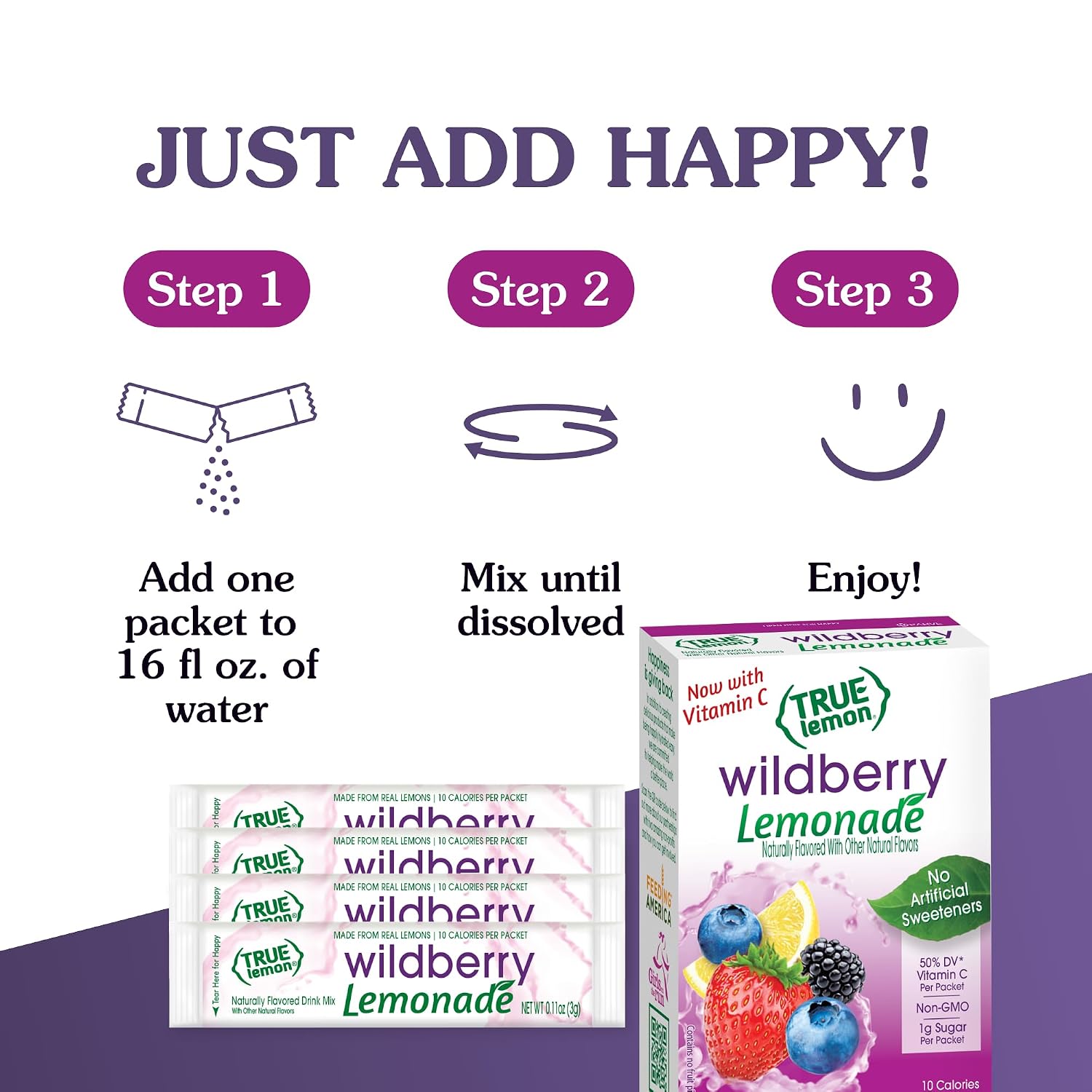 True Lemon Wildberry Lemonade Water Enhancer Drink Mix (12 Pack of 10 Count Boxes), Low Calorie Drink Mix Packets for Water