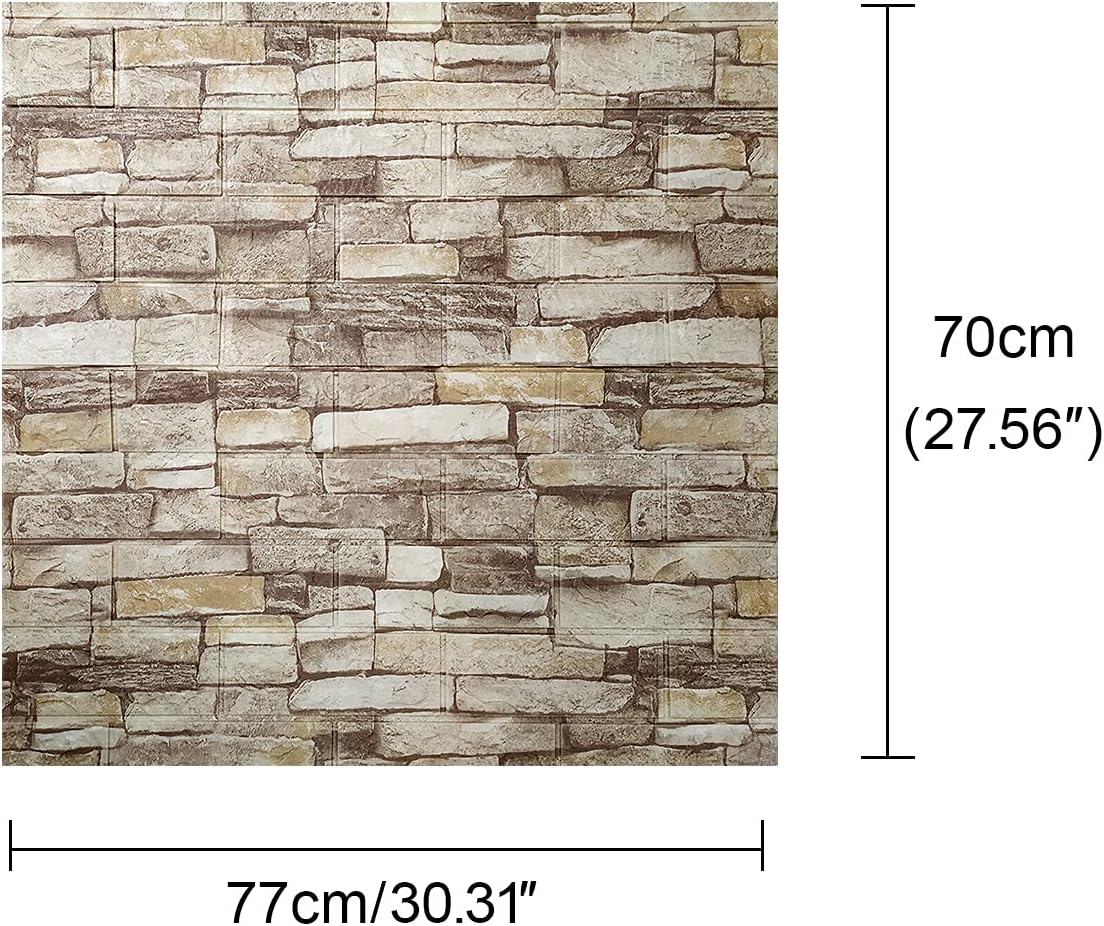 3D Self Adhesive Foam Wall Panels, 10 Tiles Cover 57 sq feet, Peel and Stick Brick Wallpaper for Living Room Bedroom Wall Decoration