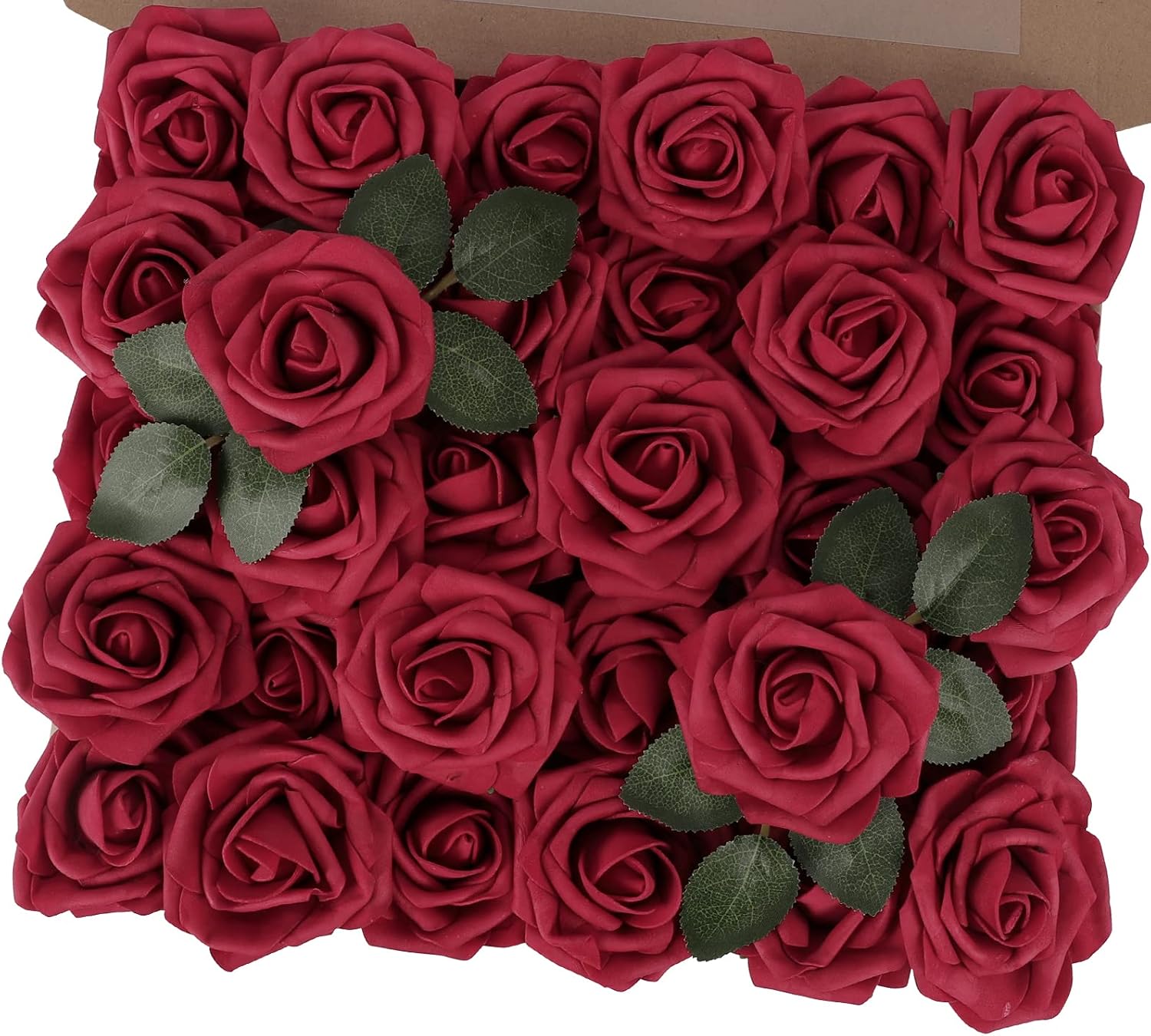 30PCS Yellow Artificial Flowers, Real Touch Fake Roses for Fall Decorations
