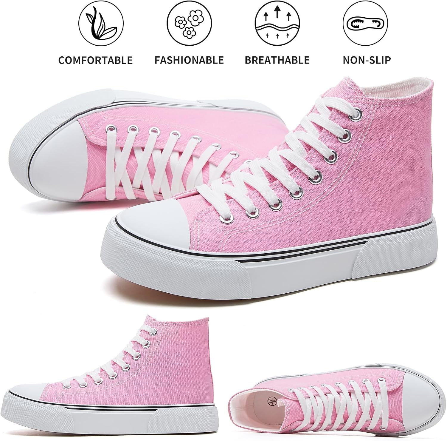hash bubbie High Top Canvas Sneakers Fashion Walking Shoes