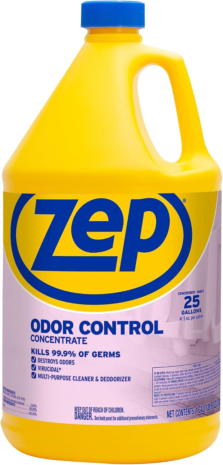 Zep Odor Control Concentrate 128 Ounce ZUOCC128 (1 Bottle), 1 Gallon Concentrate, No Scent