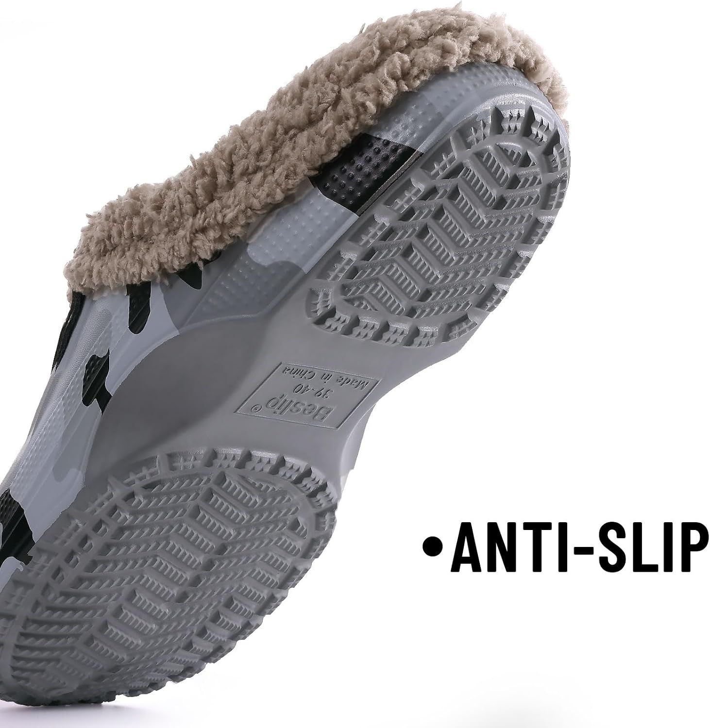 Beslip Fur Lined Clogs for Women & Men Fuzzy Slippers with Memory Foam