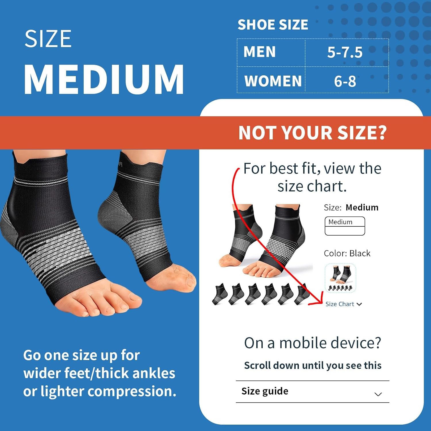 PAPLUS 6 Pairs Plantar Fasciitis Socks, Compression Socks with Arch Support