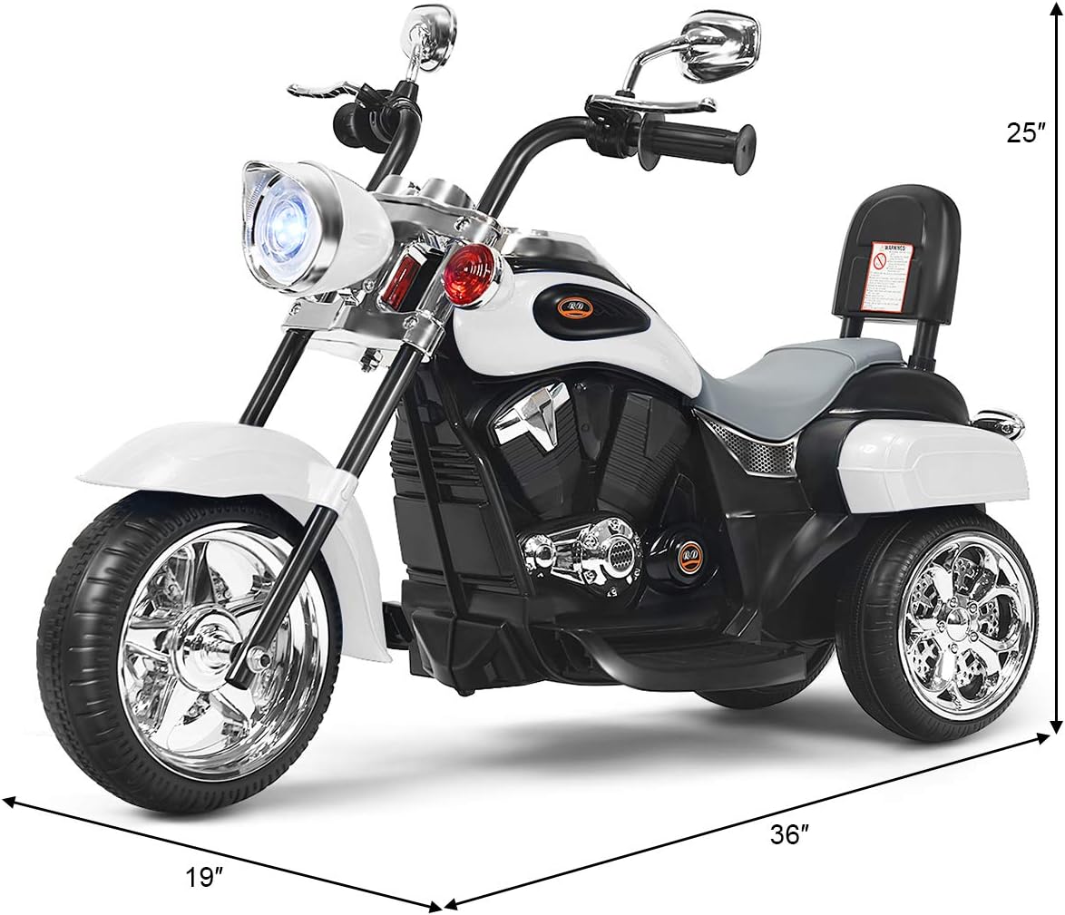 Costzon 6V Ride on Chopper Kids Motorcycle with Horn, Headlight (Red)
