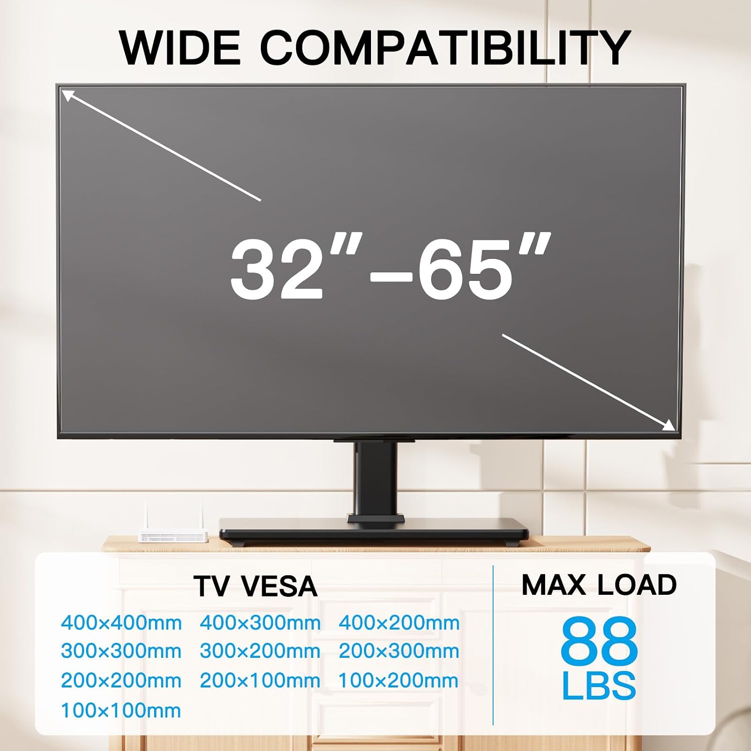 PERLESMITH Universal TV Stand Legs for 37-78 inch TVs to 99lbs with Mount