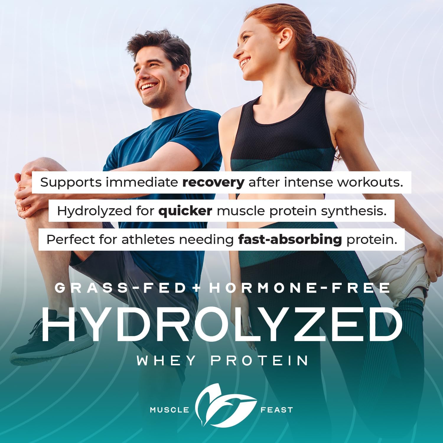 Muscle Feast Grass Fed Hydrolyzed Whey Protein Powder, Chocolate (2lb) | All Natural Hormone-Free, Hydro Whey Powder for Men and Women, Clean, Non-GMO, Delicious Hydrolyzed Protein Powder