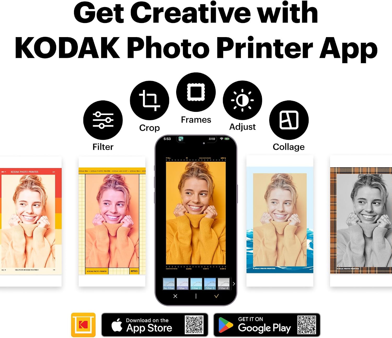 KODAK Dock Plus 4x6 Photo Printer, Smartphone Docking, 4PASS, 50 Sheets
