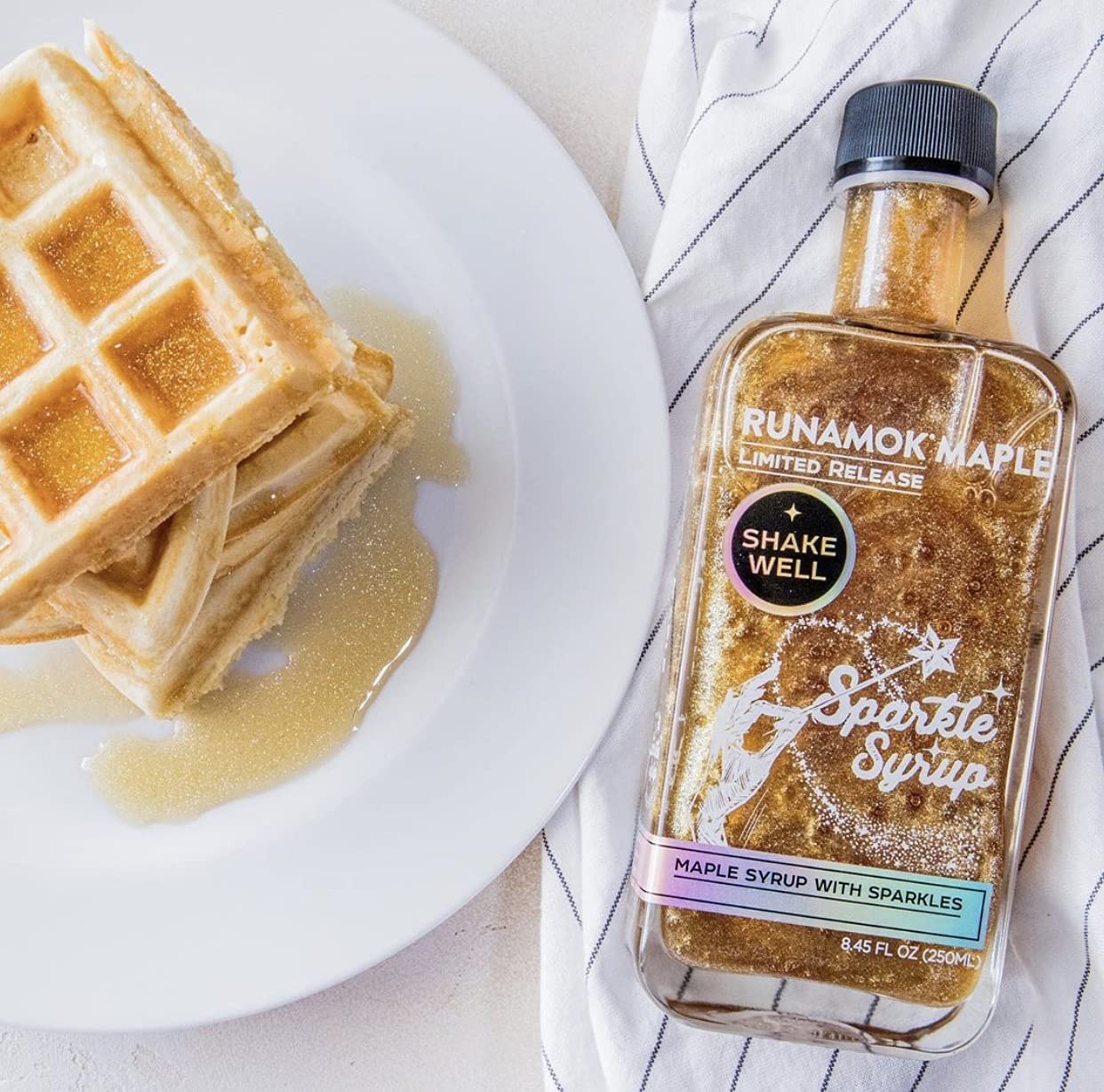 Runamok Maple Cinnamon-Vanilla Infused Maple Syrup - Authentic & Real Vermont Maple Syrup | Gluten Free & Natural Sweetener | Breakfast, Coffee, Pancakes Maple Syrup | 8.45 Fl Oz (250mL)