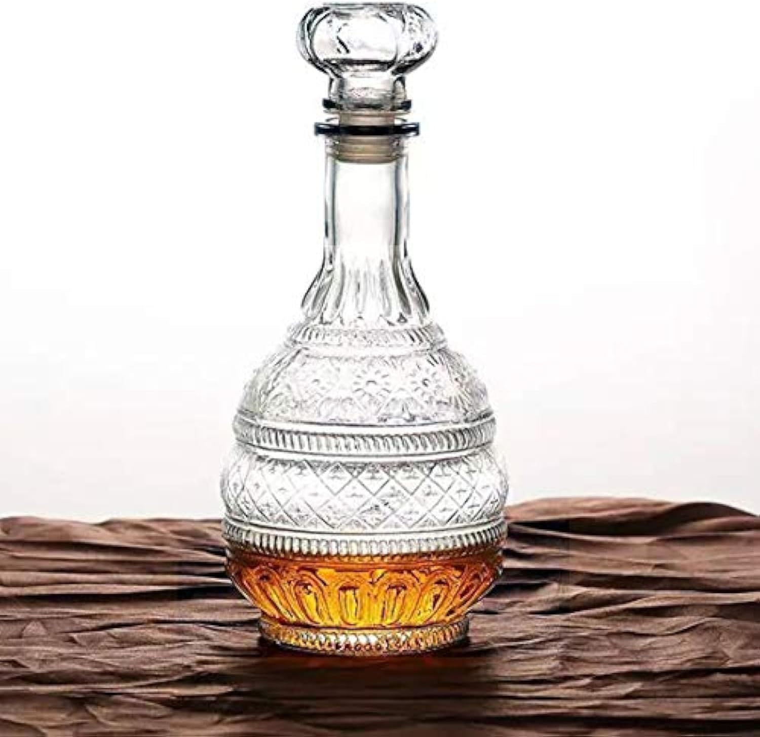 MDLUU Liquor Decanter, Glass Spirits Decanter with Airtight Stopper, Whiskey Vodka Bourbon Decanter Bottle for Gift, Home, Bar, Party Decor