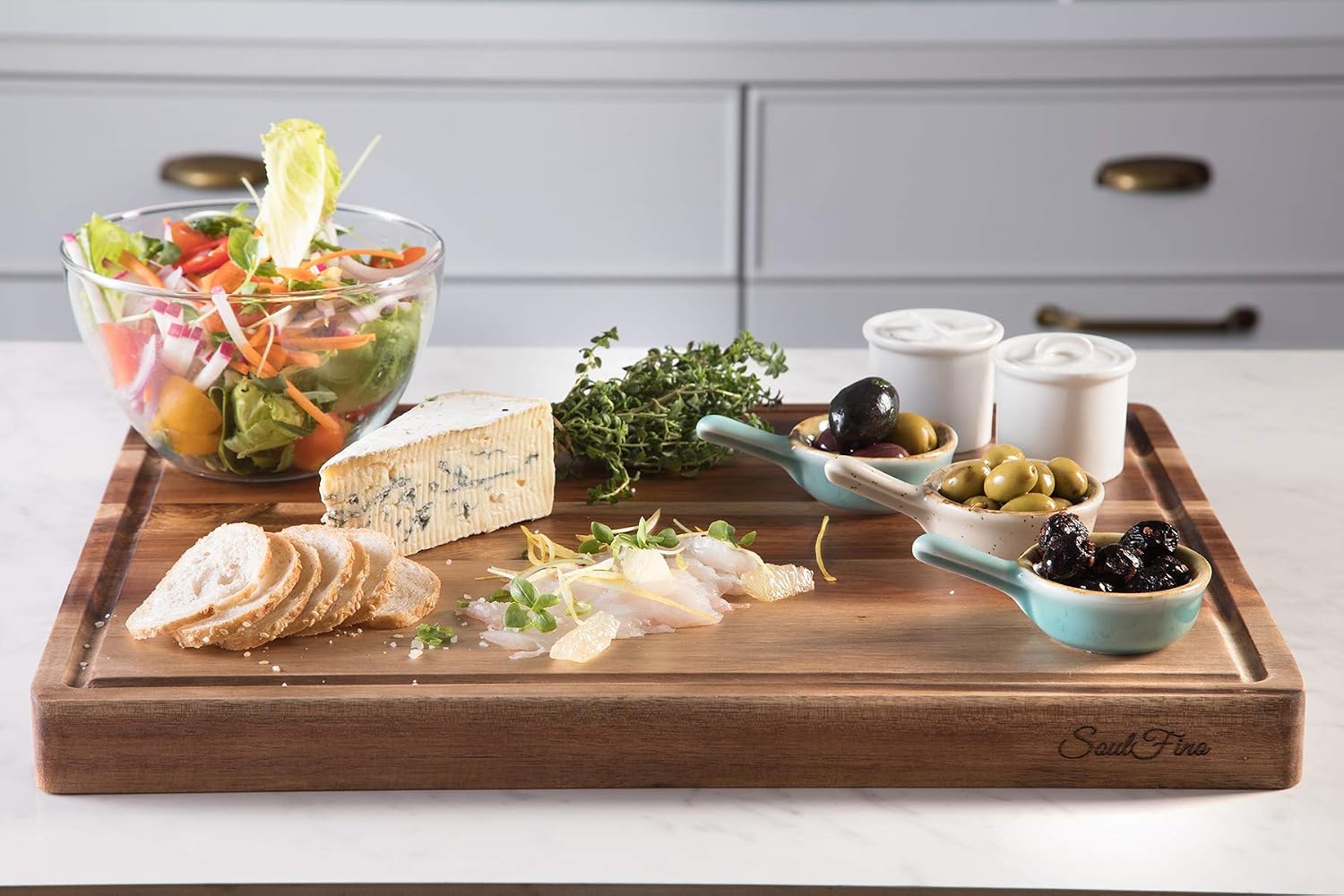 Butcher Block - Organic Bamboo Cutting Board w/Juice Groove - 17x13x1.5" -Butcher Block Cutting Board - Premium Quality and Professional Design - Bamboo Chopping Block