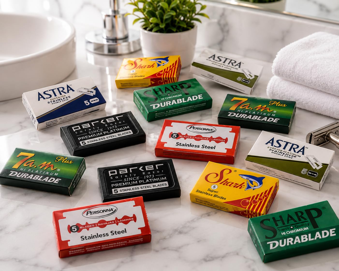 Double Edge Razor Blade/Safety Razor Blade Variety Pack 100 Blades for All Standard Double Edge Safety Razors | Several brands of blades in 1