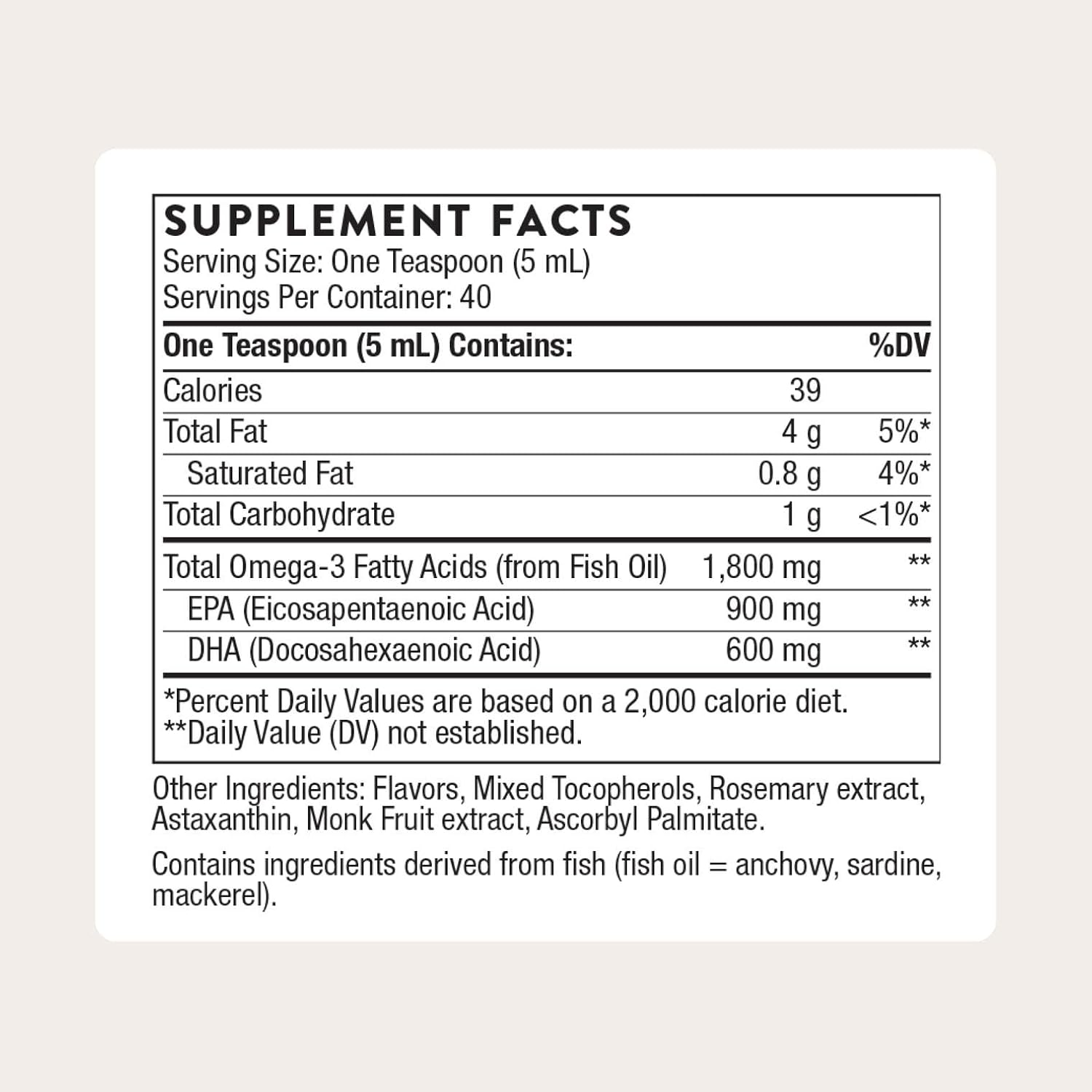 THORNE - Omega Superb - Fish Oil Liquid Supplement with EPA & DHA - Supports Brain, Skin