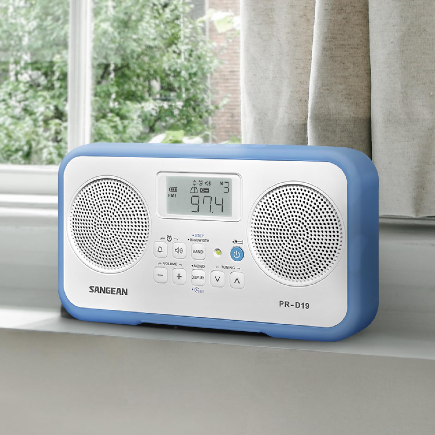 Sangean PR-D19BK FM Stereo/AM Digital Tuning Portable Radio with Protective Bumper (Gray/Black)