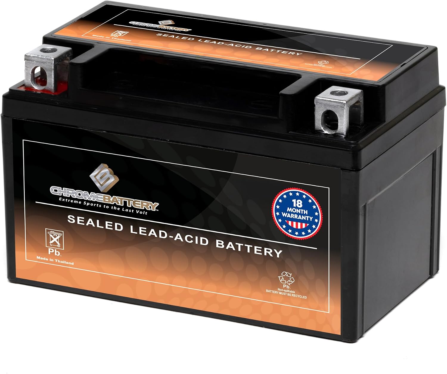 CB CHROMEBATTERY YTX30L-BS 12V 385 CCA AGM – Maintenance-Free 30Ah Battery for Harley, ATV, UTV, Snowmobile, Jet Ski – T3 Nut & Bolt Terminal – Fits Harley Touring, Polaris Sportsman 850